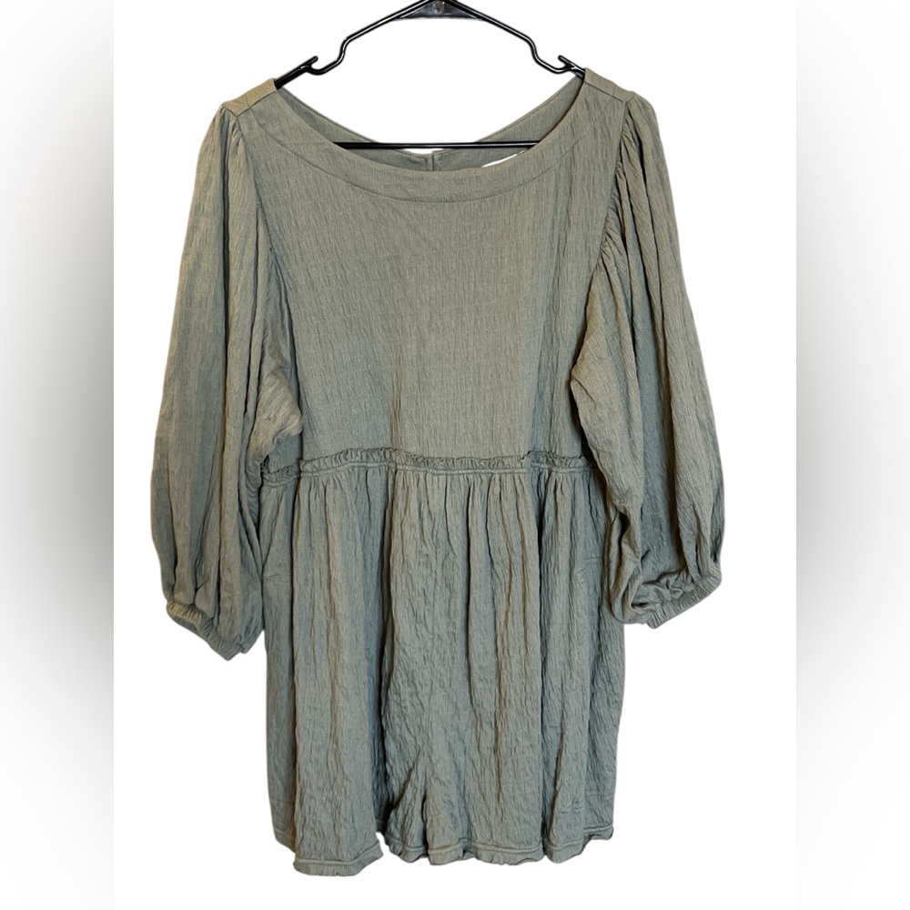 Free People BEACH Get Obsessed Babydoll Tunic Dress Balloon Sleeve Size Small